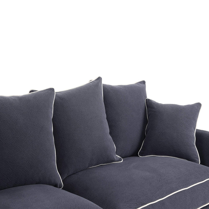 3 Seat Slip Cover - Noosa Navy with White Piping - OneWorld Collection