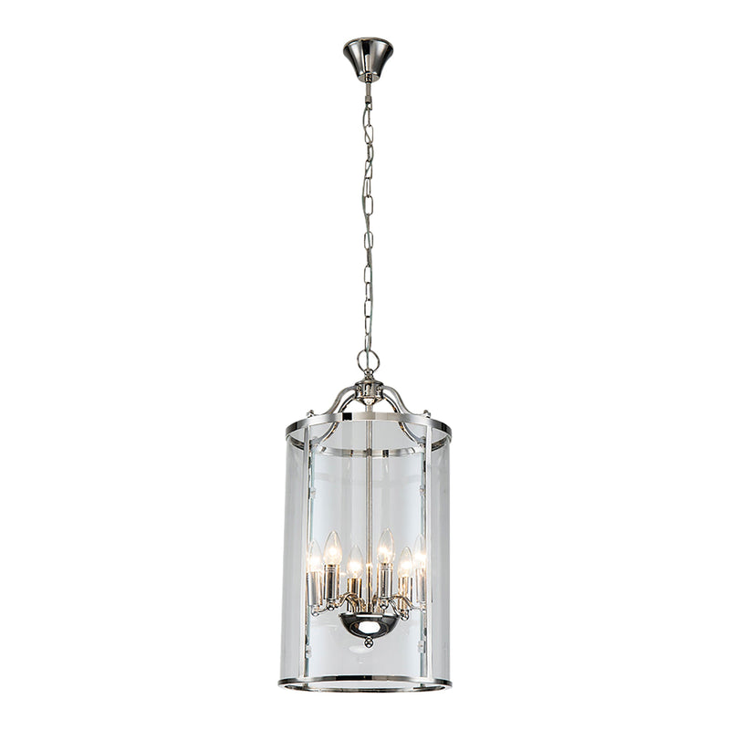 Astor Six Light Round Pendant In Nickel - OneWorld Collection