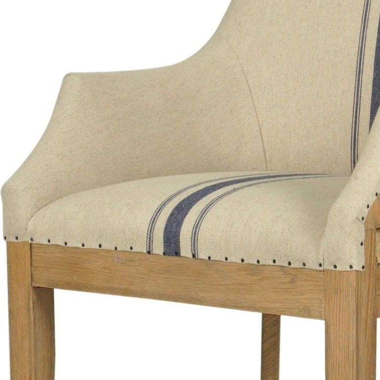 Oakwood Linen Armchair Blue Stripe - OneWorld Collection