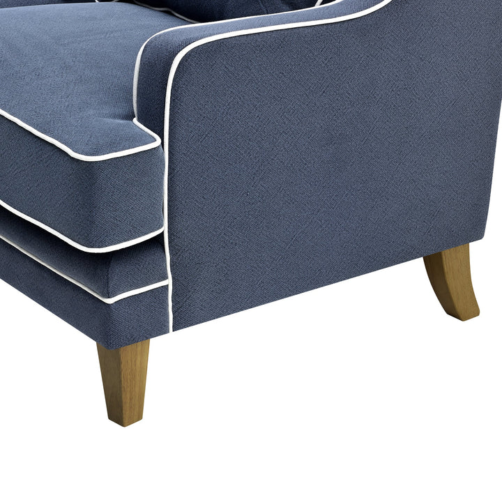 Bondi 2 Seat Sofa Navy With White Piping - OneWorld Collection