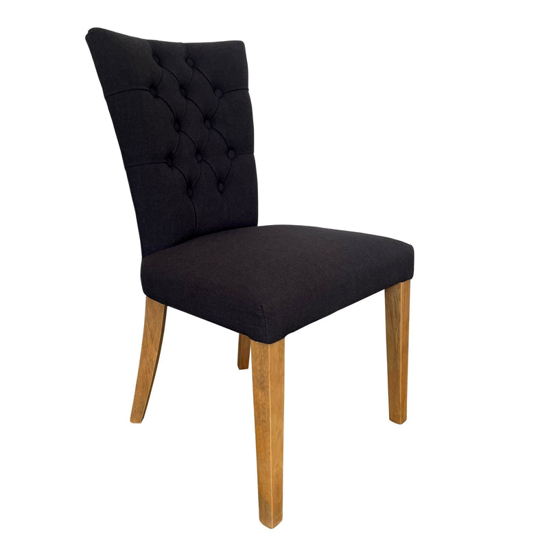 Greenwich Linen Dining Chair Black - OneWorld Collection