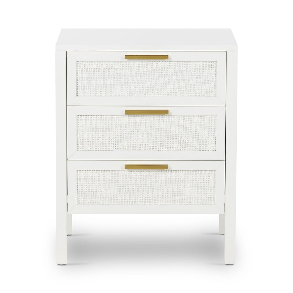 Santorini Bedside 3 Drawers White - OneWorld Collection