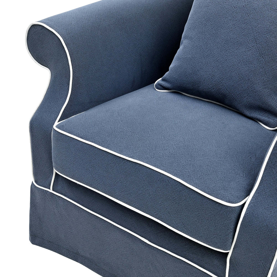 Armchair Slip Cover - Avalon Navy - OneWorld Collection