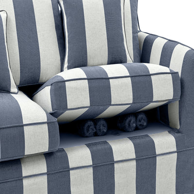 Noosa Hamptons 2 Seat Sofa Denim/Cream Linen Blend