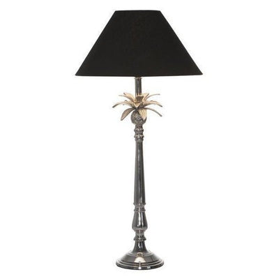 Nickel Pineapple Leaf Lamp W/Black Shade - OneWorld Collection