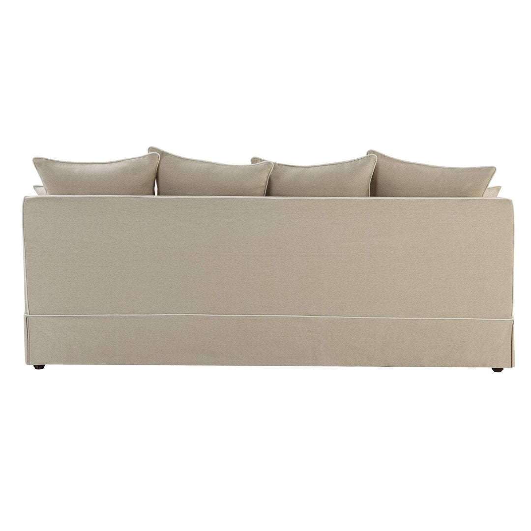 Noosa 3 Seat Queen Sofa Bed Natural With White Piping - OneWorld Collection