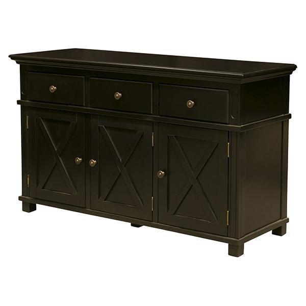 Sorrento Black 3 Drawer Buffet - OneWorld Collection