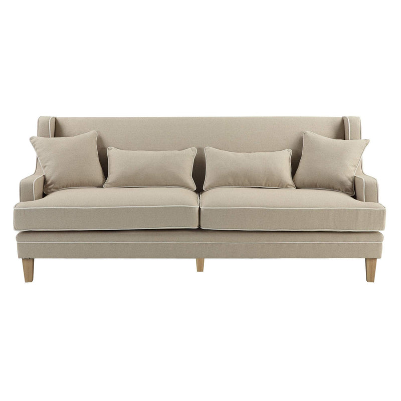 Bondi 3 Seat Sofa Nat/White Piping - OneWorld Collection