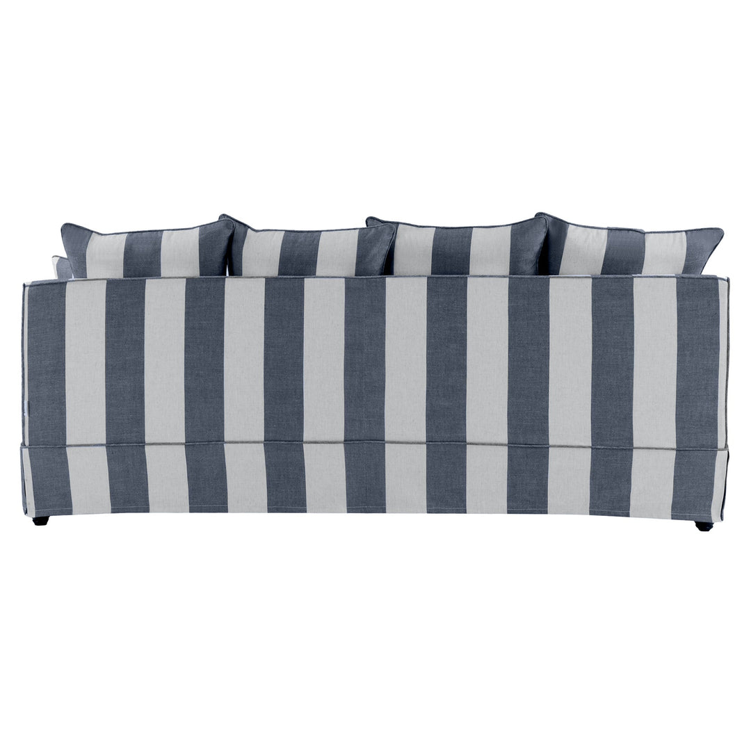 Noosa 3 Seat Queen Sofa Bed Denim & Cream Stripe - OneWorld Collection