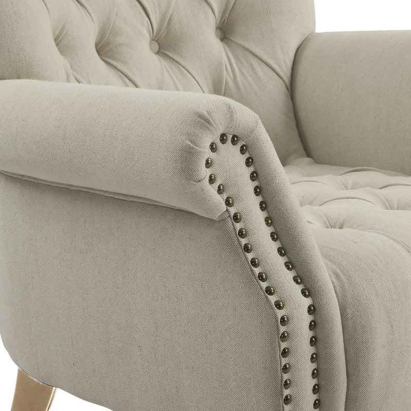 Maurice Buttoned Armchair Natural - OneWorld Collection