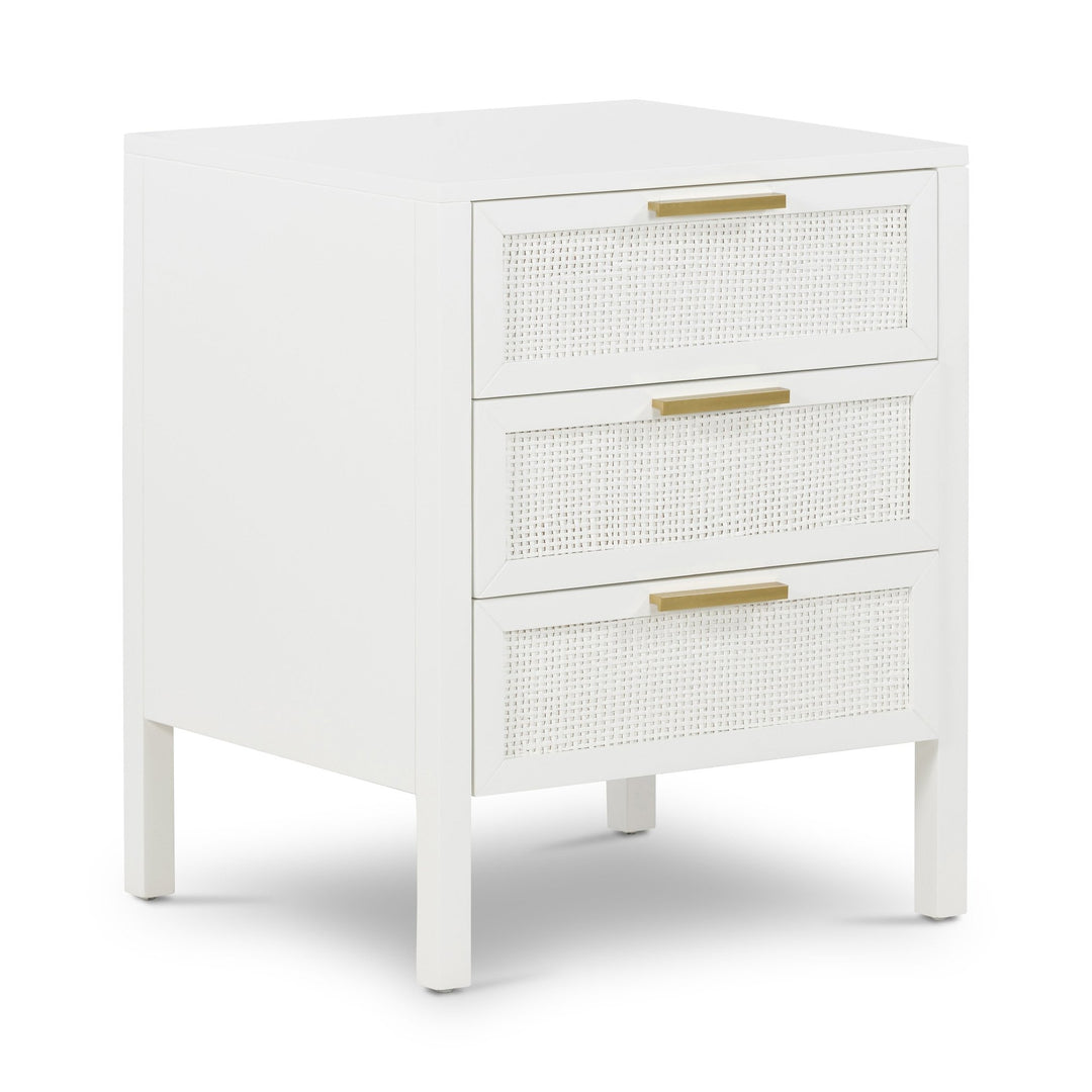 Santorini Bedside 3 Drawers White - OneWorld Collection