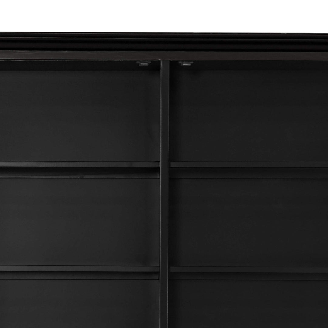 Sorrento Black Tall Glass Door Cabinet - OneWorld Collection