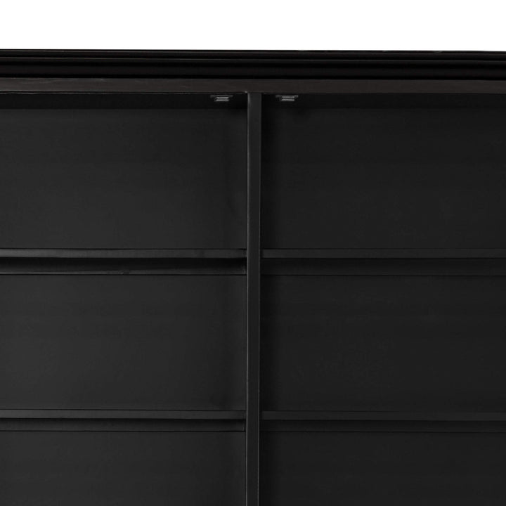 Sorrento Black Tall Glass Door Cabinet - OneWorld Collection