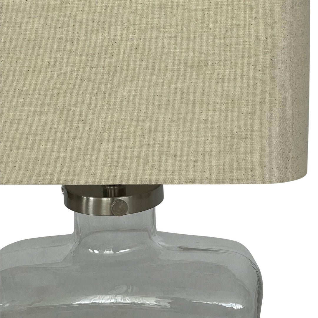 Fillable Bottle Lamp W Linen Shade - OneWorld Collection