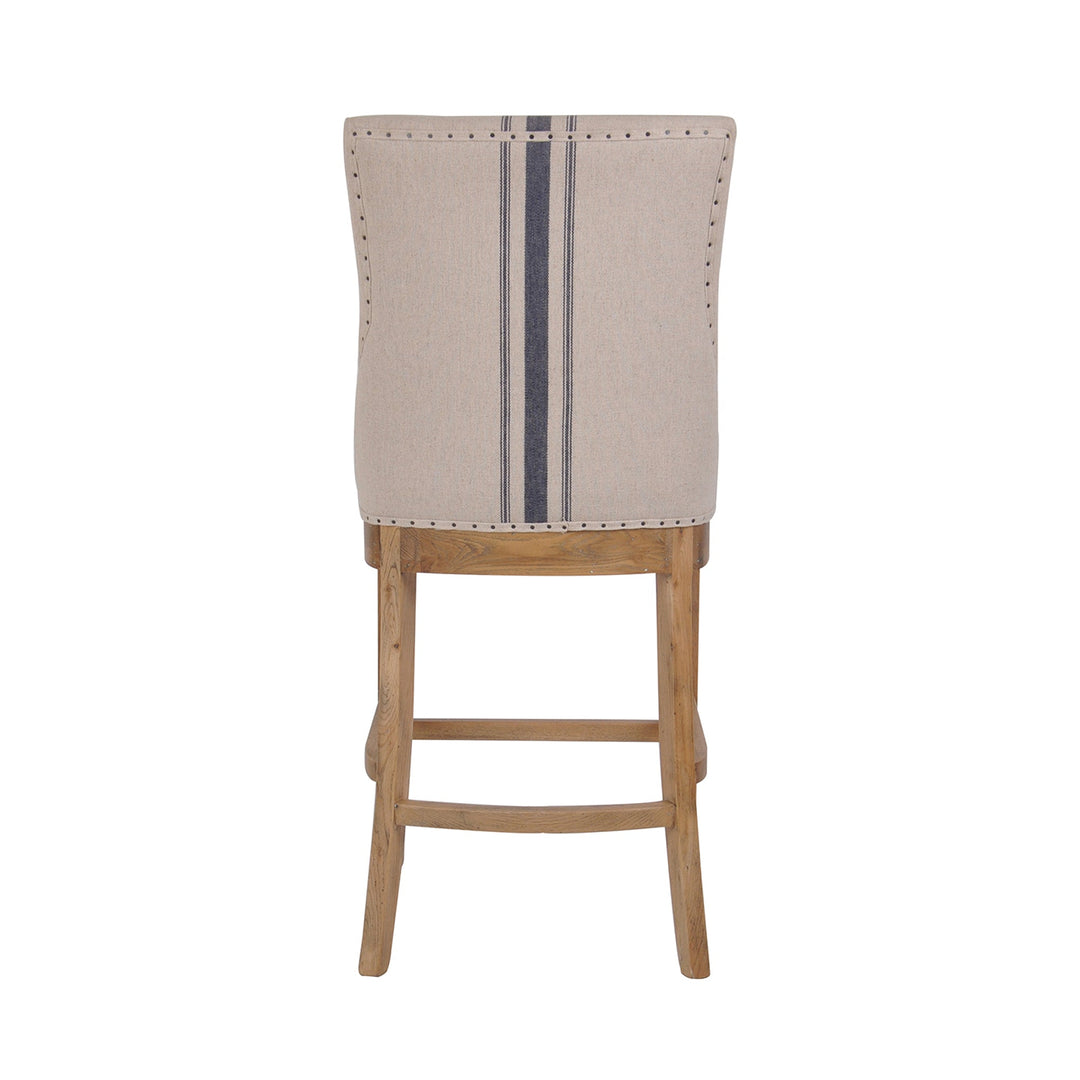 Oakwood Counter Stool Natural with Blue Stripe - OneWorld Collection