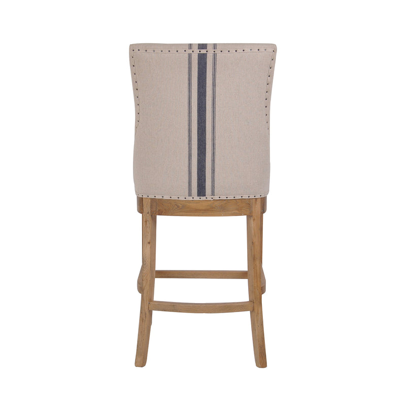Oakwood Counter Stool Natural with Blue Stripe - OneWorld Collection