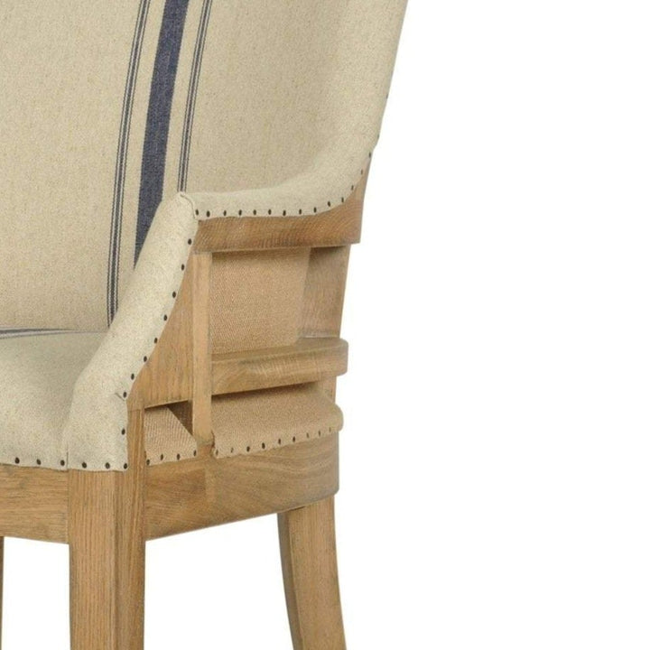 Oakwood Linen Armchair Blue Stripe - OneWorld Collection