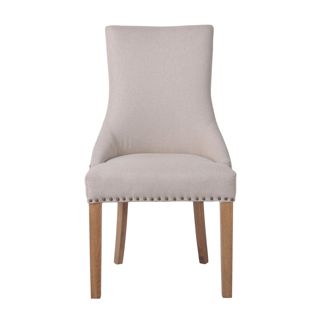 Bordeaux Studded Beige Dining Chair - OneWorld Collection