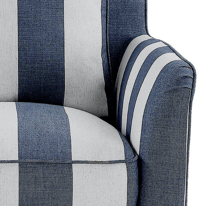 Noosa Hamptons Armchair Denim/Cream Stripe