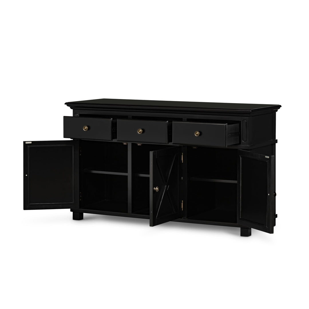 Sorrento Black 3 Drawer Buffet - OneWorld Collection