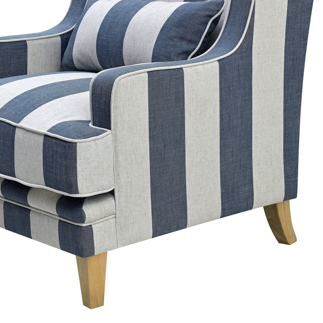 Bondi Hamptons Armchair Denim/Cream Stripe