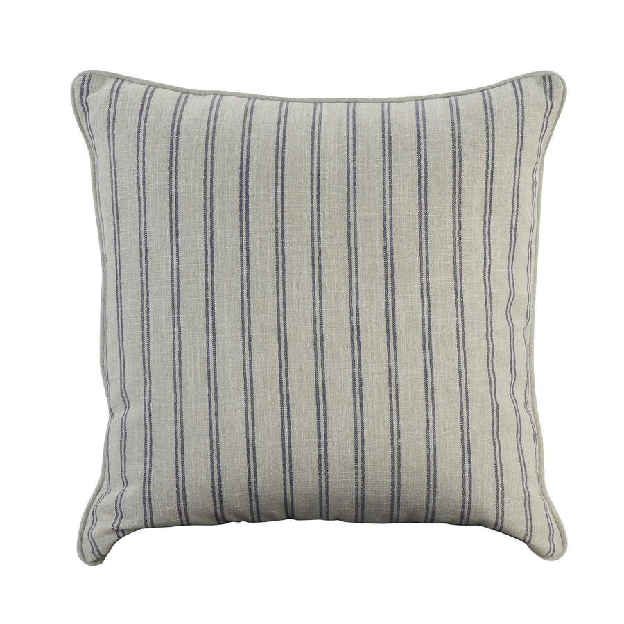 55Cm Throw Cushion White/Blue Pin Stripe - OneWorld Collection