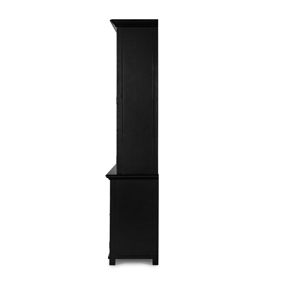 Sorrento Black Tall Glass Door Cabinet - OneWorld Collection