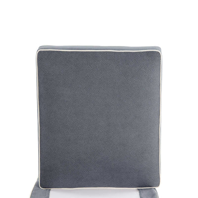 Noosa Ottoman Grey With White Piping - OneWorld Collection