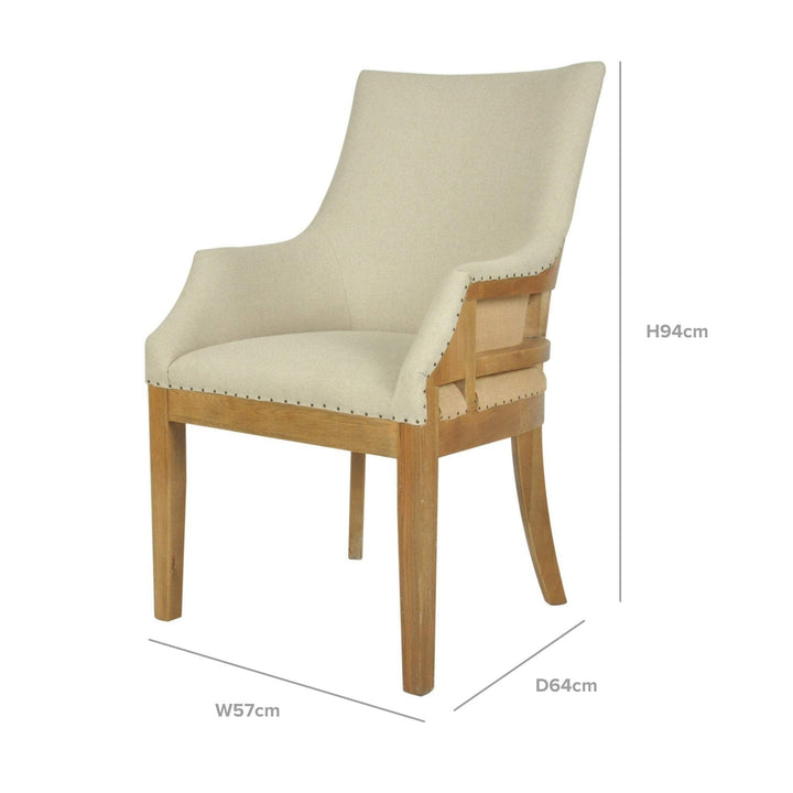 Oakwood Linen Armchair Natural - OneWorld Collection