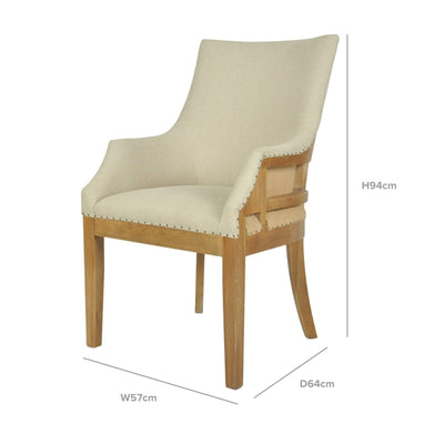 Oakwood Linen Armchair Natural - OneWorld Collection