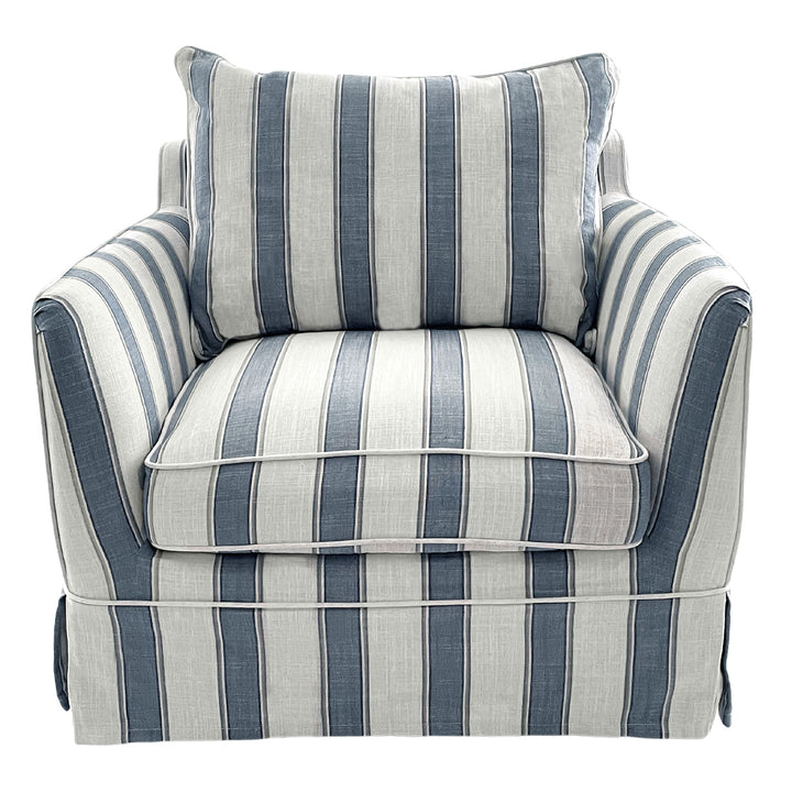 Noosa Armchair Blue Sky Stripe - OneWorld Collection