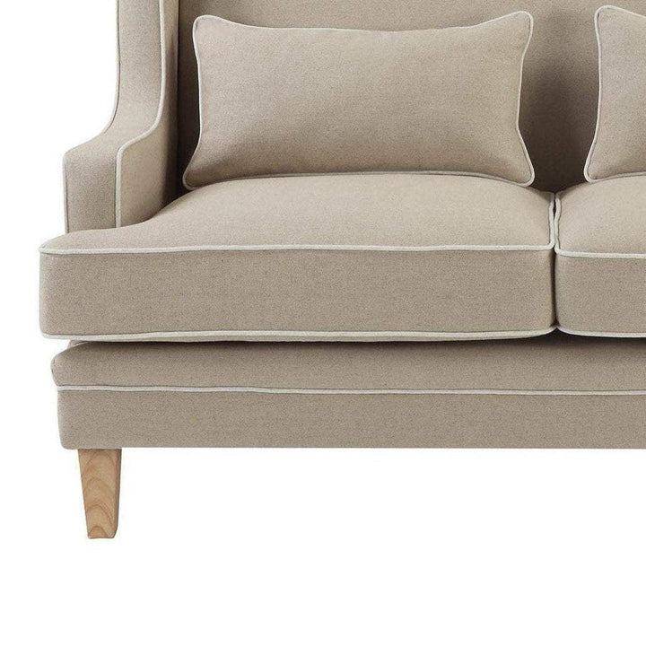 Bondi 2 Seat Sofa Nat/White Piping - OneWorld Collection