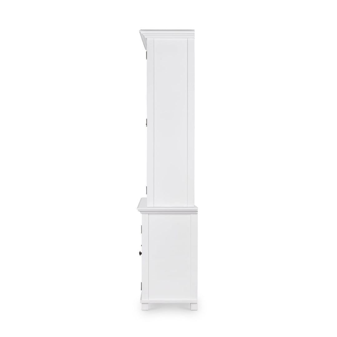 Sorrento White Tall Glass Door Cabinet - OneWorld Collection