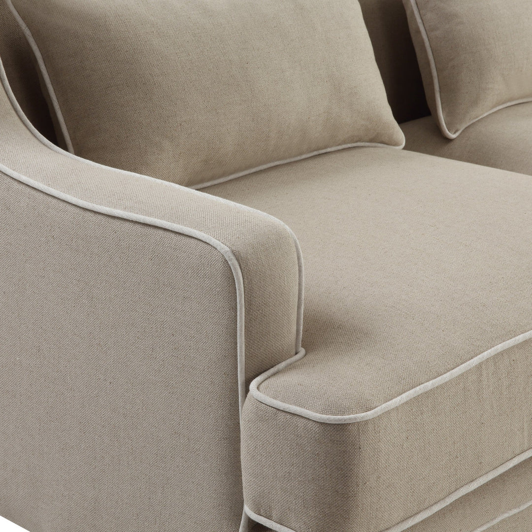 Bondi 2 Seat Sofa Nat/White Piping - OneWorld Collection