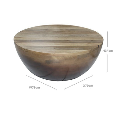Round Wooden Coffee Table - OneWorld Collection
