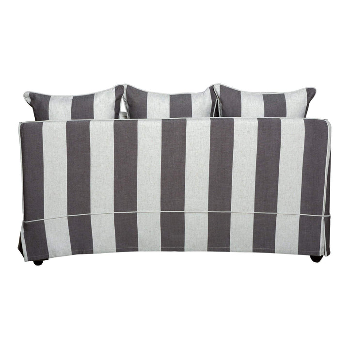 Noosa 2 Seat Sofa Grey & Cream Stripe - OneWorld Collection