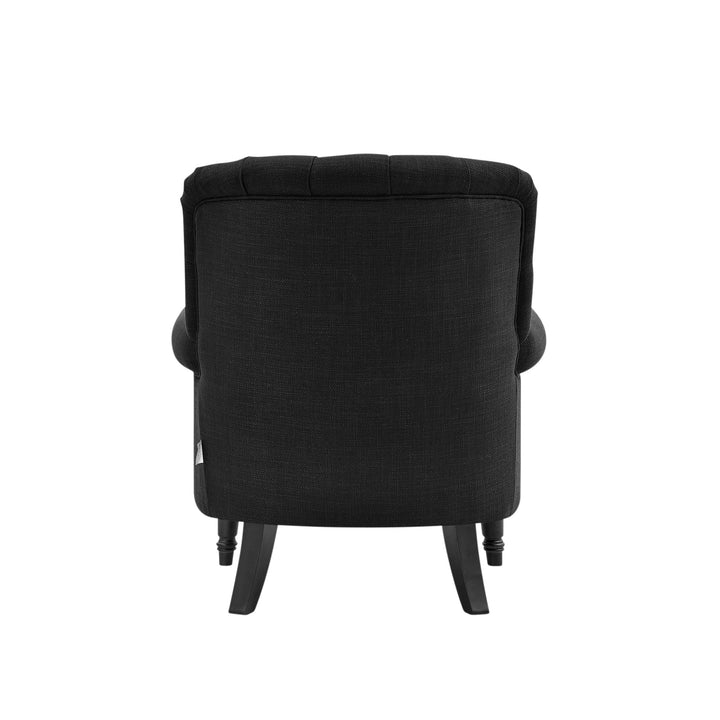 Maurice Buttoned Armchair Charcoal - OneWorld Collection