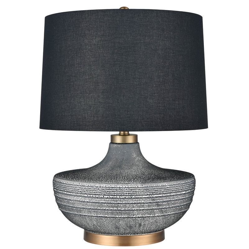 Amira Blue Bubble Ceramic Lamp with Black Linen Shade - OneWorld Collection