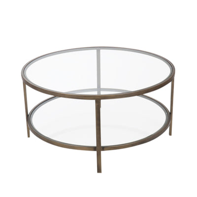 Palladium Glass and Brass Coffee Table - OneWorld Collection