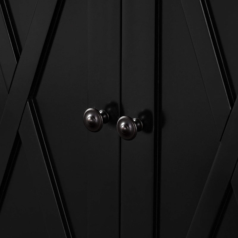Sorrento Black Tall Glass Door Cabinet - OneWorld Collection