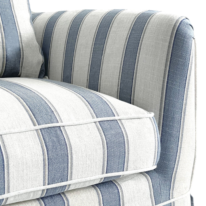 Noosa Armchair Blue Sky Stripe - OneWorld Collection