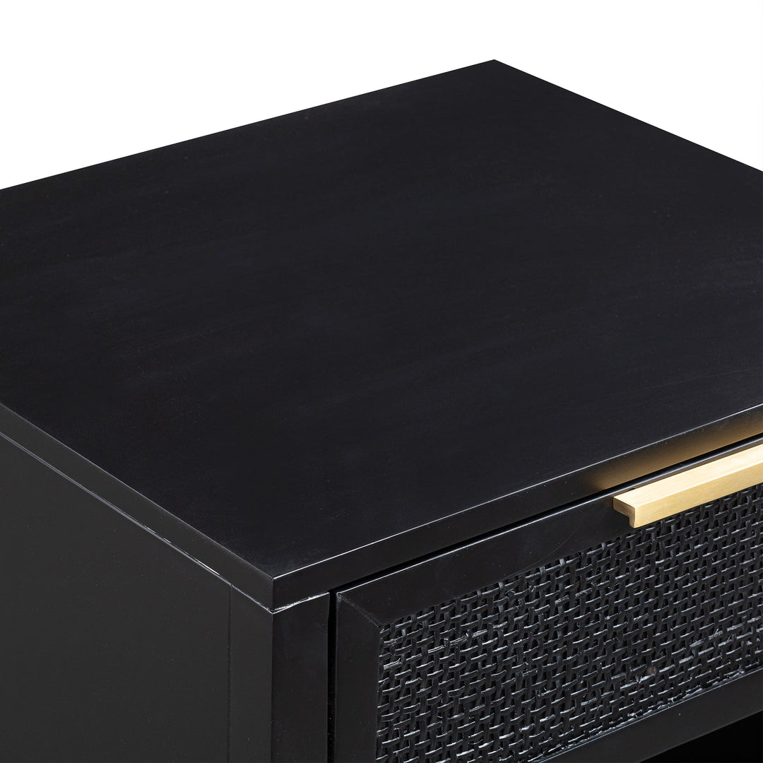 Santorini Bedside Table Black - OneWorld Collection