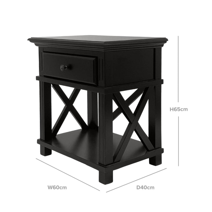 Sorrento Black Bedside Table - OneWorld Collection