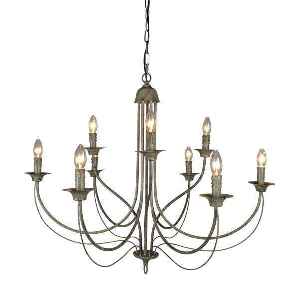 9 Arm Taupe Chandelier - OneWorld Collection