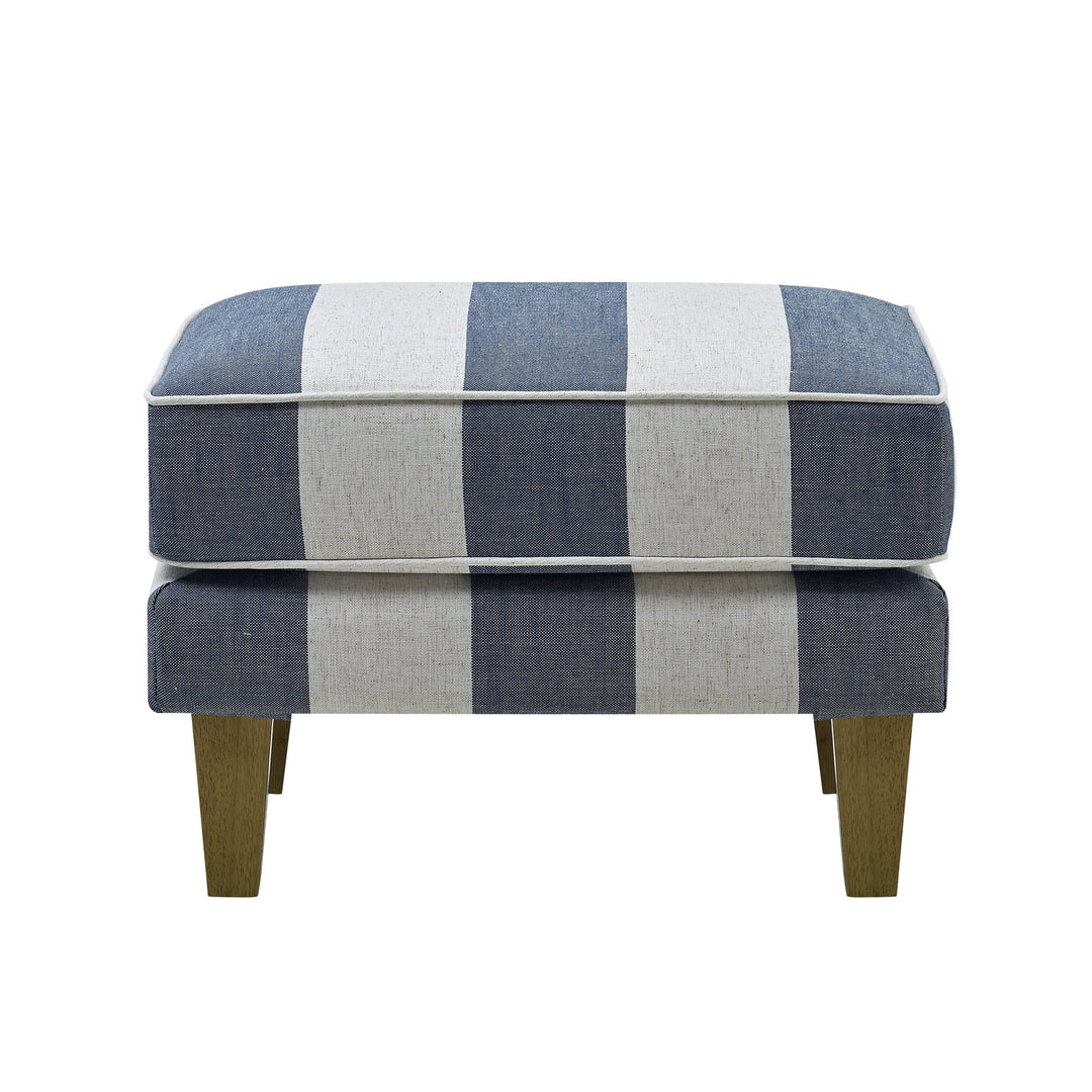 Bondi Ottoman Denim and Cream Stripe - OneWorld Collection