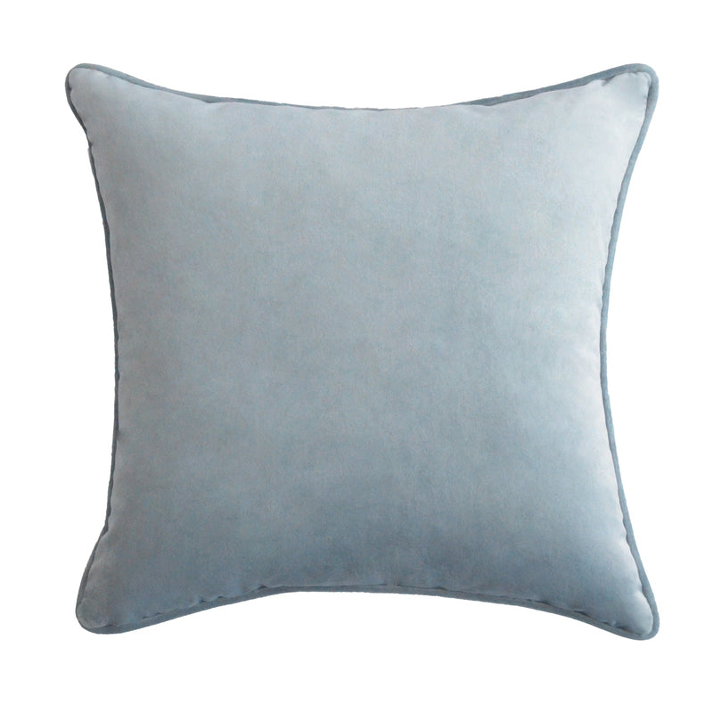 45cm Throw Cushion Light Blue Velvet - OneWorld Collection