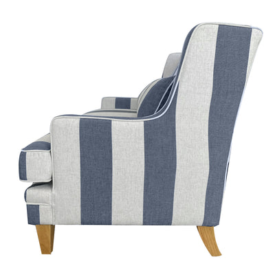 Bondi Hamptons 2 Seat Sofa Denim/Cream Stripe