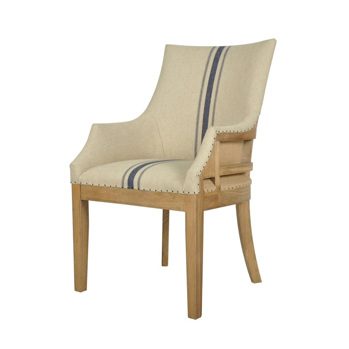 Oakwood Linen Armchair Blue Stripe - OneWorld Collection