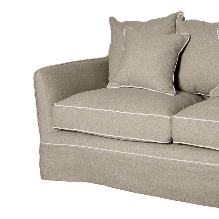 Noosa 2 Seat Sofa Natural With White Piping - OneWorld Collection