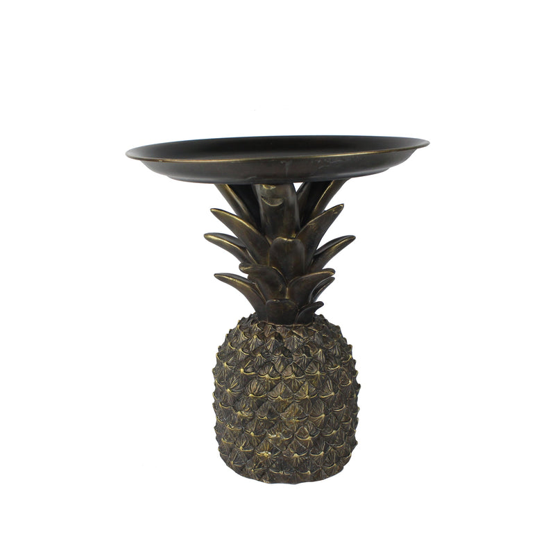 Antique Pineapple Statue With Tray - OneWorld Collection